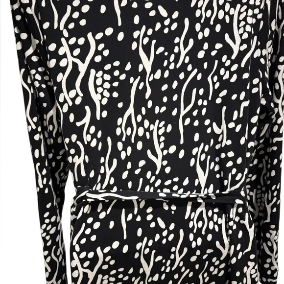 NWT DIANE VON FURSTENBERGxTARGET Long Sleeve Midi Sea Spots Black Wrap Dress - Picture 6 of 16